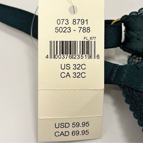 Aerie Real Power Balconette Paisley Lace Deep Forest Green 32C - Picture 13 of 14